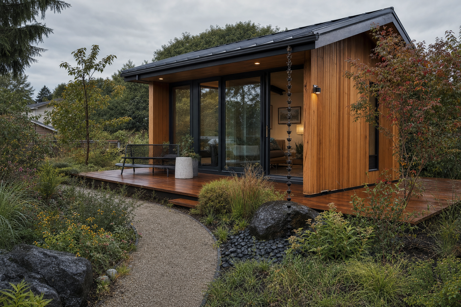 Aménager le jardin autour d’une tiny house : terrasse, intimité et usages